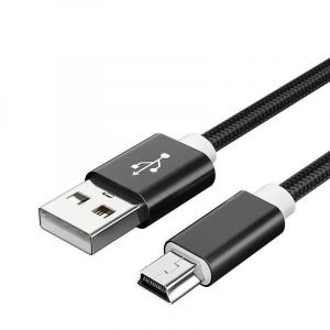 AOUR-Mini câble USB Mini USB vers USB transfert de données rapides câble de chargeur pour lecteur MP3 MP4 voiture DVR GPS appareil photo numérique HDD cordon 1m-Black1m - Neuf