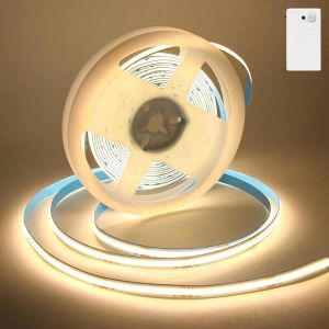 Ruban Led Detecteur Mouvement, 320led Bande Led 1m A Piles,Led Strip Avec 2 Modes De Temporisation Idéal Pour Les Armoires, Les Escaliers, Les Cuisines Et Les Lits - Neuf