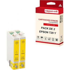 NOPAN-INK - x2 Cartouche compatible pour EPSON T2994 XL T2994XL Jaune Fraise - Neuf