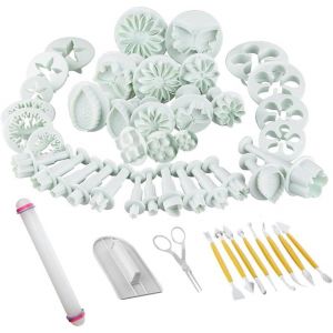 Emporte-Pi&egrave;ces, 47 Kit De Moule De D&eacute;coration Bricolage, Moules &Agrave; Forme Sp&eacute;cifique Motif Fleur, C?Ur, Papillon, &Eacute;toile, Moules &Agrave; Ptisserie Pour D&eacute;coration P&acirc;te &Agrave; Sucre, G&acirc;teau, Biscuit, Blanc - Neuf