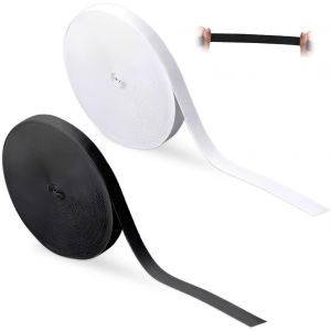 Mevronisshop-2 Rouleaux Bande Elastique Couture 1 Cm X 10 M,&Eacute;lastique Ceinture Pantalon,Bande &Eacute;lastique &Agrave; Coudre Elastic,Elastiques Noir Et Blanc,Elastic Band Sewing,Bande Elastique Plate Pour Bricol - Neuf