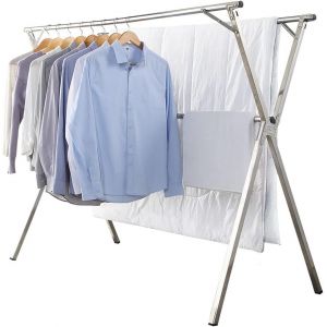 KGABERY-Séchoir À Linge Pliable En Acier Inoxydable Pour Intérieur Ou Extérieur,Rangement Facile,1,6 M - Neuf