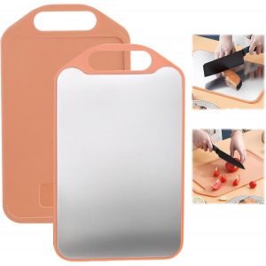 Kalanka-Planche À Découper En Titane - En Acier Inoxydable - Réversible - Pour La Cuisine, Le Camping Et L'extérieur - Neuf
