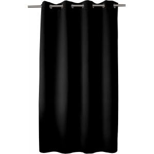 Eryi-Rideau Obscurcissant Avec ?illets Argentés, Noir, 140x180cm, 100% Polyester, Tissu Certifié Oeko-Tex, Collection Réglisse - Neuf