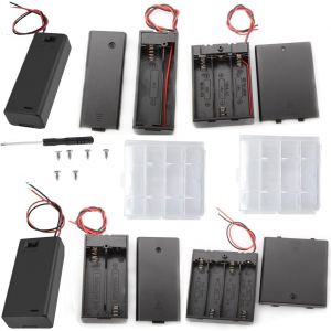 KALANKA-6 Pièces AA Support de Batterie avec Wire Leads,1/2/3/4 x 1.5V Support de Batterie,Noir Battery Holder Box Case,AA Boîte à Piles en Plastique avec Couvercle et Interrupteur on/Off - Neuf