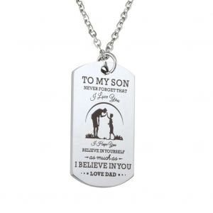 Personnalité Bricolage Rectangle Forme Acier Inoxydable Pendentif Collier Cadeau Bijoux - Neuf