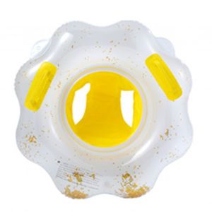 Bouee De Natation Gonflable Pour Bebe Avec 2 Poignees, Siege De Securite, Pour Enfant De 1 A 5 Ans, Blanc Et Jaune - Neuf