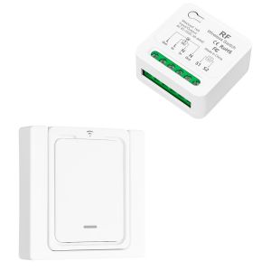 Kit Interrupteurs Sans Fil,Fonctionne Avec Un Interrupteur Mural,Portée De Contrôle Jusqu'à 100 M Pour Lampes D'intérieur Ampoules LED,Récepteur Relais AC220 V 3000 W(1 À 1) - Neuf