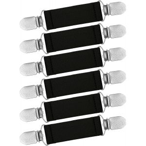 Kjdal-6 Pièces Clip De Pull Clip Élastique Pour Vêtement Clip De Gants Clip De Bretelle Clip De Mitaines Clip De Cordon De Serrage Clip De Chemise Robe Pour Femme (Noir) - Neuf