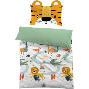Slep-Housse De Couette 120x150 Enfant Animal Fille Gar&ccedil;on Parure De Lit En Microfibre 1 Personne Animaux Dessin Anim&eacute; Cartoon 3d Imprim&eacute; Avec Taie D'oreiller 40x60 Cadeau F&ecirc;te Anniversaire - Neuf