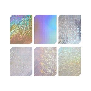 18 Autocollants Holographiques,Film Transparent Auto-Adh&eacute;sif,Film De Couverture D'autocollant Imperm&eacute;able A4,Suita - Neuf