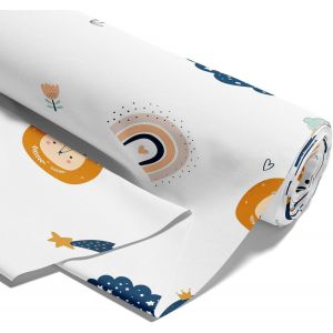 Sjzg-Tissu Au Metre Coton 2m X 160 Cm - Tissu Pour Couture Decoration Et Loisirs Creatifs Ideal Pour Vetements Ameublement Accessoires Et Projets De Couture Diy Arc-En-Ciel - Neuf