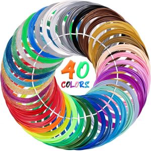 MEVRONISSHOP-Lot de 40 recharges de filament PLA pour stylo 3D 1,75 mm - Compatible avec les stylos MYNT3D SCRIB3D 3D - Ne convient pas aux filaments de toutes les couleurs - 3 m - Neuf