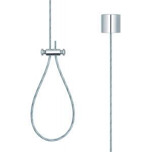 KALANKA-Support de plafond pour tringles de douche &iquest; Suspension de plafond de 1,50 m en laiton et acier inoxydable &iquest; peut &ecirc;tre raccourci individuellement, vis et chevilles incluses &iquest; chrom&eacute; brillant - Neuf