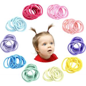 200 Pièces Acsergery Hair Ties, Élastique Hairbands Ponytail Holders Hair Tie, Multicolor 2mm Gift - Neuf