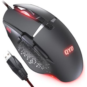 CHECARZHN--NO1-Souris De Jeu 7200 Dpi Réglable Usb Rgb Led Pour Grandes Mains, 8 Souris Pc Programmables, Ergonomique, Ordinateur De Bureau, Ordinateur Portable, Gamer, Avec Câble Tressé De 1,67 M - Neuf