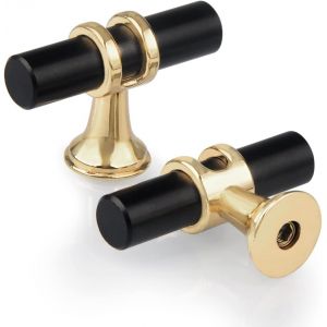 Ensemble de 2 Trous Placard poignées des Tiroirs Boutons, Moderne T Trou de Cabinet Poignée de Porte en Alliage de Zinc Seul Trou Boutons de Meuble de Cuisine Meubles de Chambre à coucher - Neuf