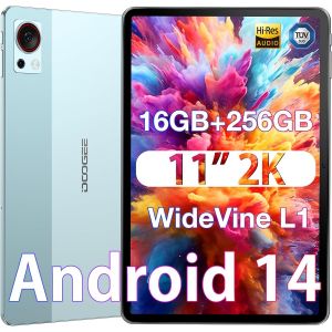 CHECARZHN--NO1-T30S Tablette Android 14, 2.4K Tablette 11 Pouces, 16Go Ram + 256Go Rom/Tf 1Tb Tablette Tactile, Tablette Avec Carte Sim/13Mp+8Mp/Batterie De 8580Mah/Widevine L1, Bleu - Neuf