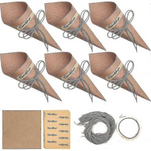 C&ocirc;nes De Mariage Vintage,Bricolage C&ocirc;nes En Papier Kraft C&ocirc;nes De F&ecirc;te De Mariage Sacs Pour Confettis - Neuf