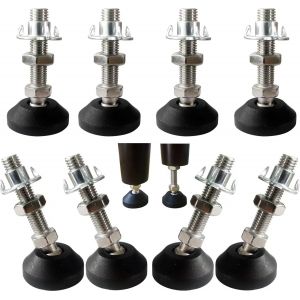 Lot de 6 pieds réglables M8 x 40 mm-Vis de réglage M8-Pied de meuble-Peut supporter 400 kg-Pieds réglables-Vis réglables-Pied réglables-Inclinaison maximale de 15 ° (8 pièces - Neuf