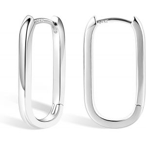 Tianyi-Boucles D'oreilles En Argent 925 Femmes, Petites Boucles D'oreilles Créoles Hypoallergéniques Mini Boucles D'oreilles Épaisses Petites Boucles D'oreilles Huggie Petites Larges Créoles - Neuf