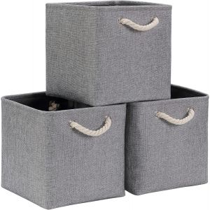 Tianyi-Cube De Rangement Tissu 25x25x25cm, Panier Cube De Rangement, (Gris, 3 Paquet) - Neuf