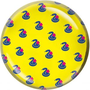 Presse-papier en forme de d&ocirc;me en cristal 80 mm (Yellow Pattern) - Neuf