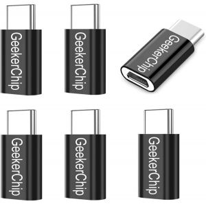 KALANKA-Adaptateur USB C[6Pièces],Adaptateur USB C vers Micro USB Connecteur Type C Male vers Micro USB Femelle pour P20/30,Honor 10/20,Xiaomi 9/9Pro Autres Smartphones(Noir) - Neuf