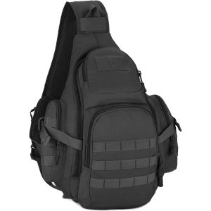 KALANKA-Sac Bandoulière Tactique pour Hommes Sac à Dos à une Bretelle Sac de Pêche à la Mouche Crossbody EDC pour Poitrine Idéal pour les Sports Extérieurs - Neuf