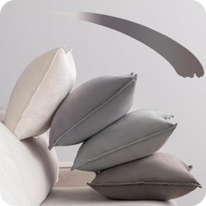 Cauc-Housse Coussin 40x40 Coussin Gris Beige Lot De 4 Decoratives Housse De Coussin Fermeture Zip Cach&eacute;e Velours Doux Pour Canap&eacute; Coussin Salon Maison Chambre Enfant - Neuf