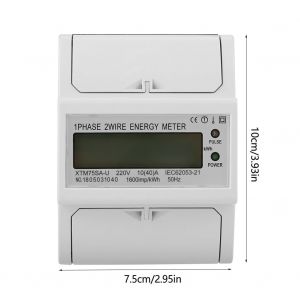 Compteur electrique numerique 220 V monophase 2 fils 4 poles DIN-Rail (10 (40) A) - Neuf