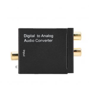 Adaptateur convertisseur audio numerique optique coaxial Toslink vers RCA analogique a double puce - Neuf