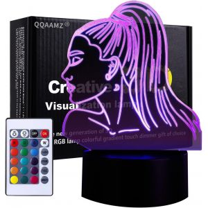 Anime Grande Ariana 3d Led Veilleuse C&eacute;l&eacute;brit&eacute; Chanteur Affiche Chat Fille Chambre D&eacute;coration Usb Lumi&egrave;re 16 Couleurs Meilleur Cadeau D'anniversaire Pour Les Fans - Neuf
