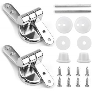 Charniere Abattant WC 2 Lot, Kit de Charni&egrave;re Remplacement pour Si&egrave;ge de Toilette Universel, Abattant WC de Toilettes &agrave; Charni&egrave;re Fixations avec Vis en Alliage de Zinc - Neuf