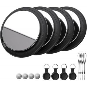 Subzonal-Air Tracker Tag Fonctionne Avec Apple Localiser Find My (Ios Uniquement) Comprend Batterie De Secours, Traceur D'objets Pour Cl&eacute;s, Portefeuille, Bagages, Sacs, Voiture (Noir, Lot De 4) - Neuf