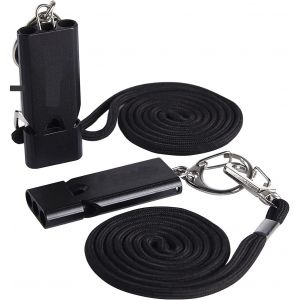 2pcs Sifflets Puissants,Sifflet De Secours 3 Tubes Sifflet M&eacute;tal Haute D&eacute;cibel Avec Cordon,Sifflets De Signalisation Randonn&eacute;e,Sifflet De Survie,Pour Les Urgences Camping Out Door - Neuf