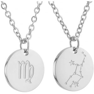 Kal-Zodiac Chain - Collier Pendentif Zodiaque Or/Argent/Or Rose I Collier Zodiaque Acier Inoxydable Femme, Collier Acier Inoxydable Femme - Neuf