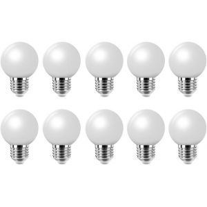 Kal-G45 E27 2w Ampoules Led Colorées, Lampes Étanches, Ampoules Multicolores Pour Festivals, Carnavals, Blanc Crème Chaud 10pcs - Neuf
