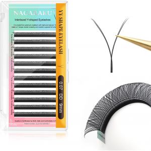 Kalanka-Yy Cils Extension 4d Y Lash Tissés En Croix À La Main Bouquet De Cils Volume Russe Faux Cils Naturel Premade Fans Préfait Ventilateur Wispies Cluster Eyelash Noir 12 Rows (0.07 Dd 9mm¿ - Neuf
