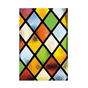 Film adhesif decoratif geometrique effet vitrail pour vitres, resistant aux UV et a la chaleur, ideal pour la maison, la cuisine et la chambre. Convient pour la maison, la cuisine et la chambre. - Neuf