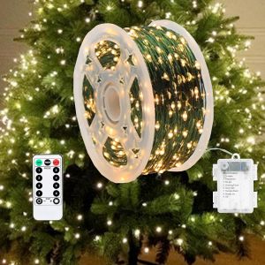 Jgd-Guirlande Lumineuse Led Pour Sapin De No&euml;l Avec 100/200/300/400 Led Pour No&euml;l, F&ecirc;te, Jardin, Cour, Terrasse, Mariage (Blanc Chaud, 20 M, 200 Led) - Neuf