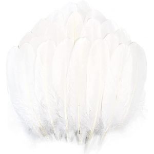 Mevronisshop-400 Pcs Plumes D'oie Naturelles D'un Blanc Pur, 6-12 Cm Plumes D&eacute;coratives Pour Loisirs Cr&eacute;atifs & Bricolage, Id&eacute;ales Pour Attrape-R&ecirc;ves, Mariage, D&eacute;coration De F&ecirc;te, Chapeaux & Accessoi - Neuf