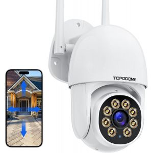 Outdoor Wifi Surveillance Camera, Ptz Ip Camera 350°/120° Rotation, Night Vision (Color And Infrared), Automatic Tracking, Two-Way Audio, Human Detection, Siren, Ip66 - Neuf