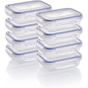 Set De Boîtes De Conservation En Plastique,8x Boite Rangement Plastique Alimentaire,Congelation,Boite Hermetique Alimentaire,Adaptées Au Micro-Ondes Et Au Lave-Vaisselle - Neuf