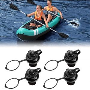 Letnerny-Lot De 4 Valves De Rechange Universelles Pour Bateau Pneumatique, Kayak, Bateau De Piscine Et Matelas Gonflables, Valves Boston Durables À Visser - Neuf