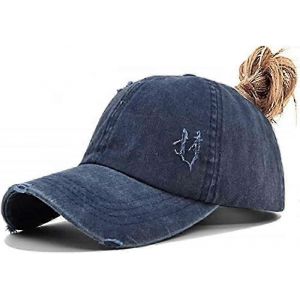 Criss Cross Chapeau Queue De Cheval Lav&eacute; Maille En D&eacute;tresse Femmes Casquette Papa Chapeau - Neuf