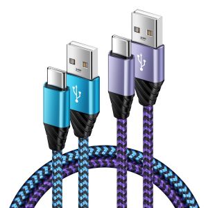 KALANKA-C&acirc;ble de charge USB C pour t&eacute;l&eacute;phone portable, 0,9 m + 1,8 m, type C, c&acirc;ble de charge rapide, c&acirc;ble de donn&eacute;es pour Samsung Galaxy S24 Ultra/S23 FE/S22/S21/S20/S10/S9/A12/A13/A14/A22/A33/A34/ - Neuf