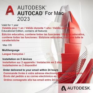 Autocad 2023 Pour Mac 1 An De Licence | Mac Os | Livraison Numérique Dans Les 24 Heures | Guide De Téléchargement Du Logiciel Inclus | Version Française (D'autres Langues Disponibles) | - Neuf