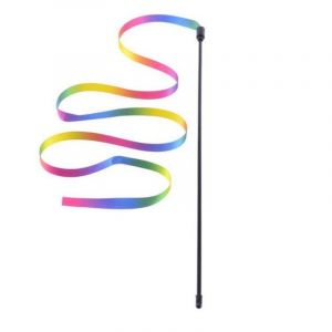Bâton Interactif Pour Chat, 2 Bâtons Arc-En-Ciel, Bâton Pour Chat, Ficelle Pour Chaton, Ruban, Breloque Pour L'entraînement, Jeu Créatif Et Amusant - Neuf