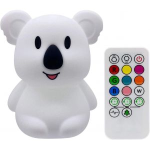 Veilleuse Enfant, Lampe De Nuit Led Tactile, 9 Couleurs Usb Rechargeable, Silicone Sensible, Chevet, Ambiance Légère, Éclairage Intérieur, Chambre - Moyen Koala - Neuf